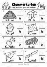 Klammerkarten i oder ie – 24 Bildkarten zur Rechtschreibung | Dehnungs-ie üben | Deutsch Klasse 2–3 – Materialseite 8