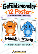 Gefühle & Emotionen – 12 Monsterposter in A4 | Gefühlsmonster für Grundschule, Kita, Morgenkreis & soziales Lernen | Poster – Cover