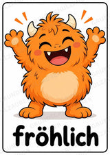 Gefühle & Emotionen – 12 Monsterposter in A4 | Gefühlsmonster für Grundschule, Kita, Morgenkreis & soziales Lernen | Poster – Materialseite 2
