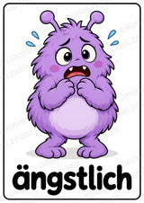Gefühle & Emotionen – 12 Monsterposter in A4 | Gefühlsmonster für Grundschule, Kita, Morgenkreis & soziales Lernen | Poster – Materialseite 5