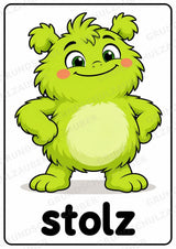 Gefühle & Emotionen – 12 Monsterposter in A4 | Gefühlsmonster für Grundschule, Kita, Morgenkreis & soziales Lernen | Poster – Materialseite 7
