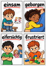 Gefühle & Emotionen – 24 Bildkarten im A6-Format | Grundschule, Vorschule, DaZ, Sprachförderung & Morgenkreis – Materialseite 5