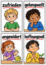 Gefühle & Emotionen – 24 Bildkarten im A6-Format | Grundschule, Vorschule, DaZ, Sprachförderung & Morgenkreis – Materialseite 7