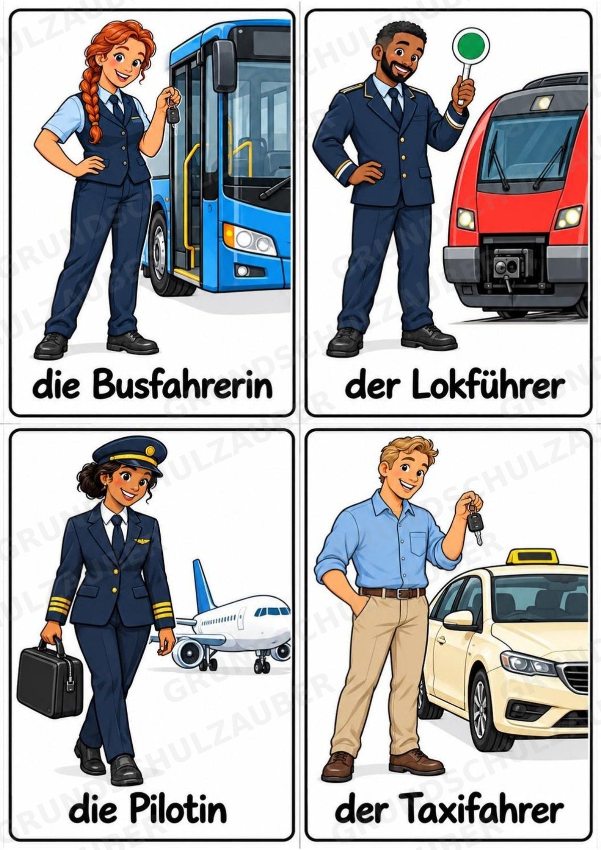 Berufe – 72 Bildkarten im A6-Format | Sachunterricht Grundschule, DaZ, Wortschatz & Sprachförderung – Materialseite 6