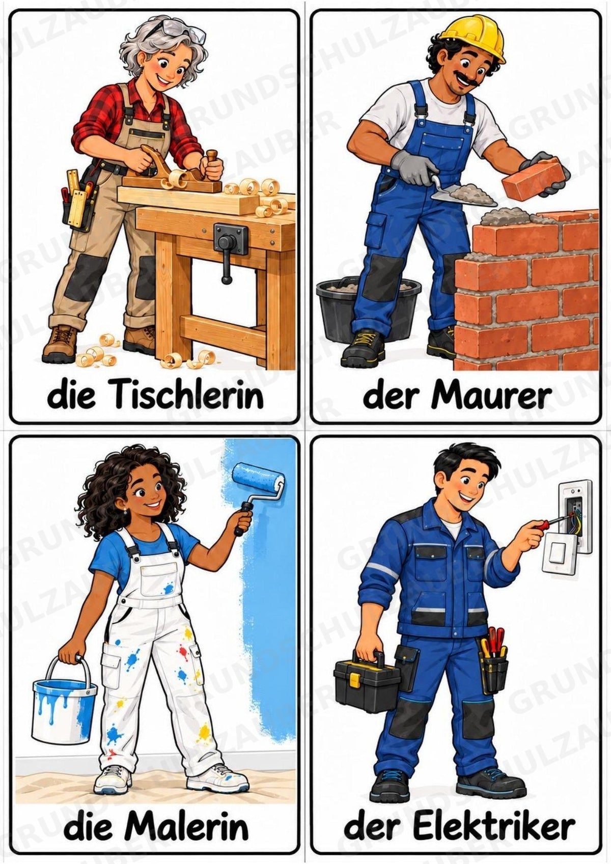 Berufe – 72 Bildkarten im A6-Format | Sachunterricht Grundschule, DaZ, Wortschatz & Sprachförderung – Materialseite 7