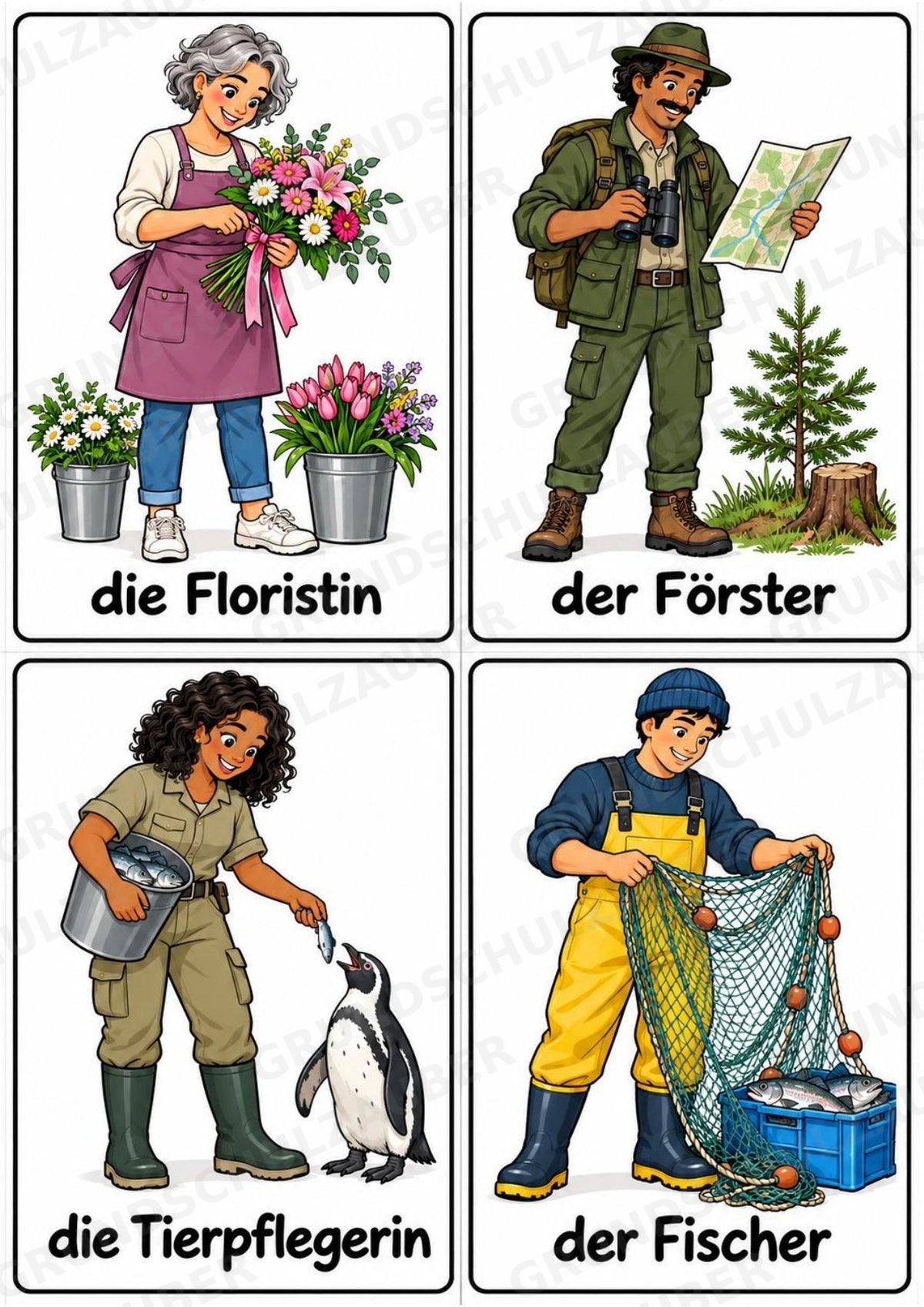 Berufe – 72 Bildkarten im A6-Format | Sachunterricht Grundschule, DaZ, Wortschatz & Sprachförderung – Materialseite 10