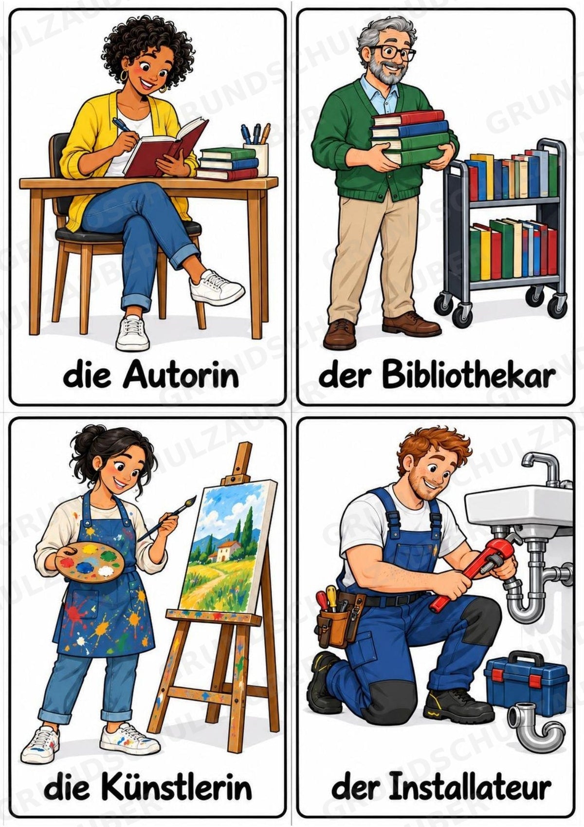 Berufe – 72 Bildkarten im A6-Format | Sachunterricht Grundschule, DaZ, Wortschatz & Sprachförderung – Materialseite 14