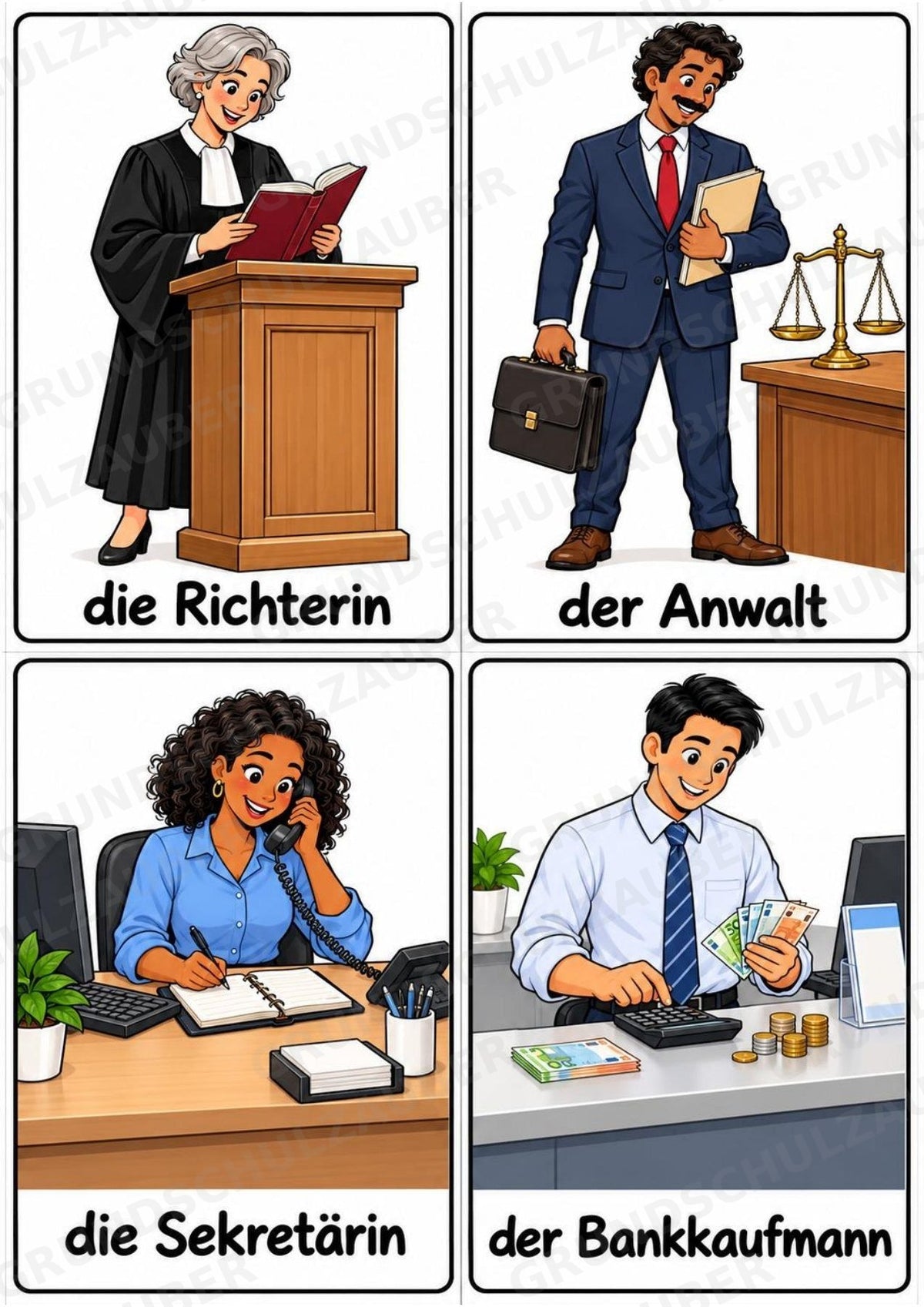Berufe – 72 Bildkarten im A6-Format | Sachunterricht Grundschule, DaZ, Wortschatz & Sprachförderung – Materialseite 16