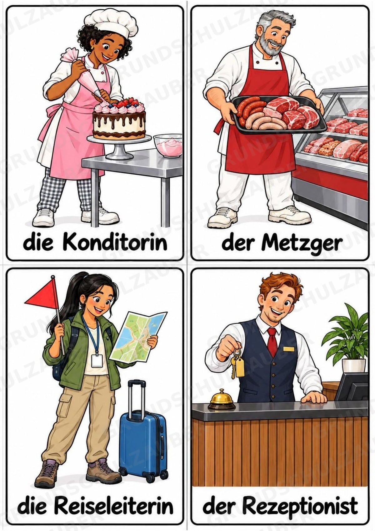 Berufe – 72 Bildkarten im A6-Format | Sachunterricht Grundschule, DaZ, Wortschatz & Sprachförderung – Materialseite 17