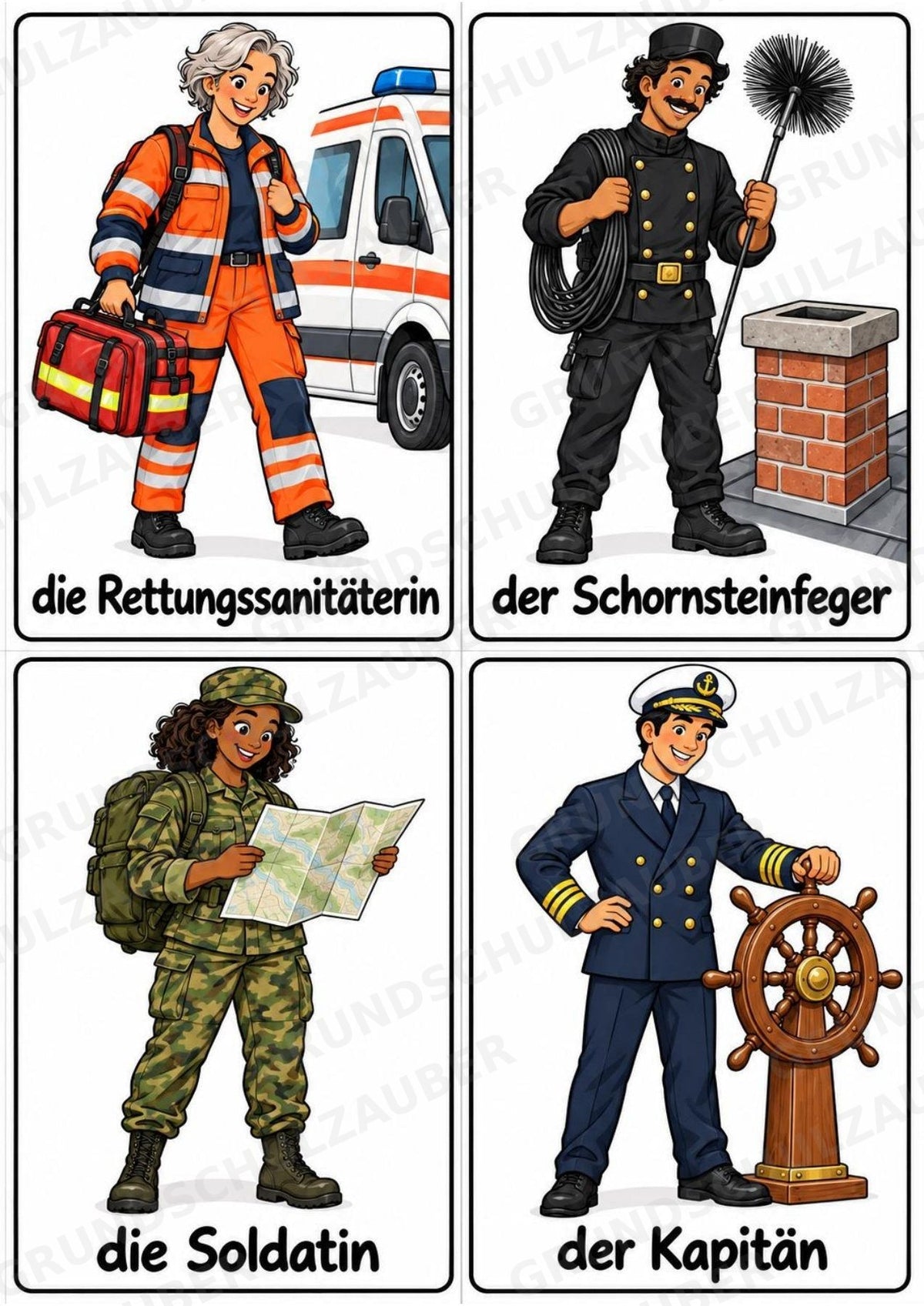 Berufe – 72 Bildkarten im A6-Format | Sachunterricht Grundschule, DaZ, Wortschatz & Sprachförderung – Materialseite 19