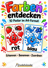 Farben lernen – 10 Farbposter DIN A4 | Kita, Vorschule & Grundschule | Sprachförderung, DaZ und Klassenraumgestaltung – Cover