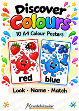 Colours – 10 Farbposter Englisch DIN A4 | Farben lernen, Wortschatz & Englisch Anfangsunterricht | Grundschule – Cover