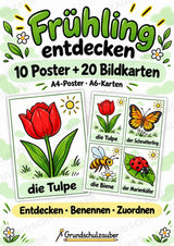 Frühling – 10 Poster & 20 Bildkarten | DIN A4 und A6 | Wortschatz, Sprachförderung, DaZ, Kita & Grundschule – Cover