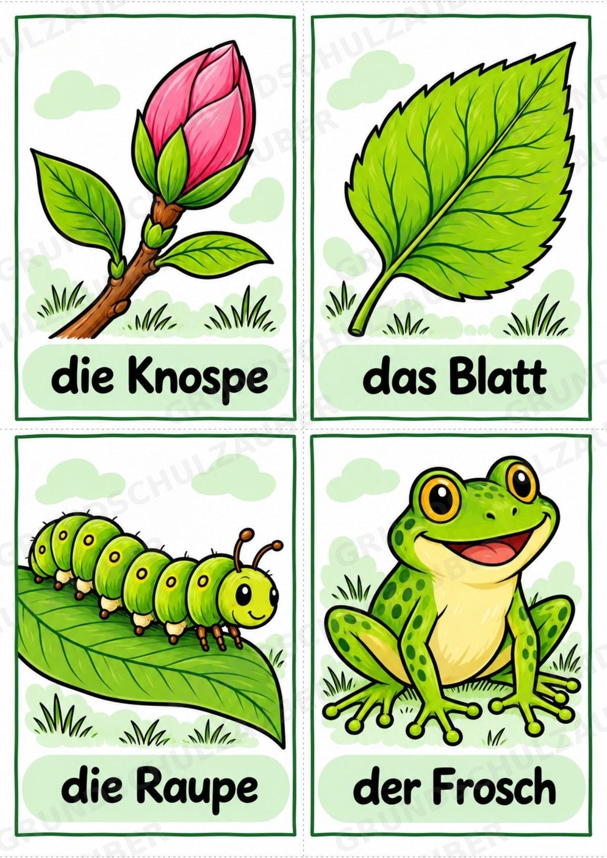 Frühling – 10 Poster & 20 Bildkarten | DIN A4 und A6 | Wortschatz, Sprachförderung, DaZ, Kita & Grundschule – Materialseite 15