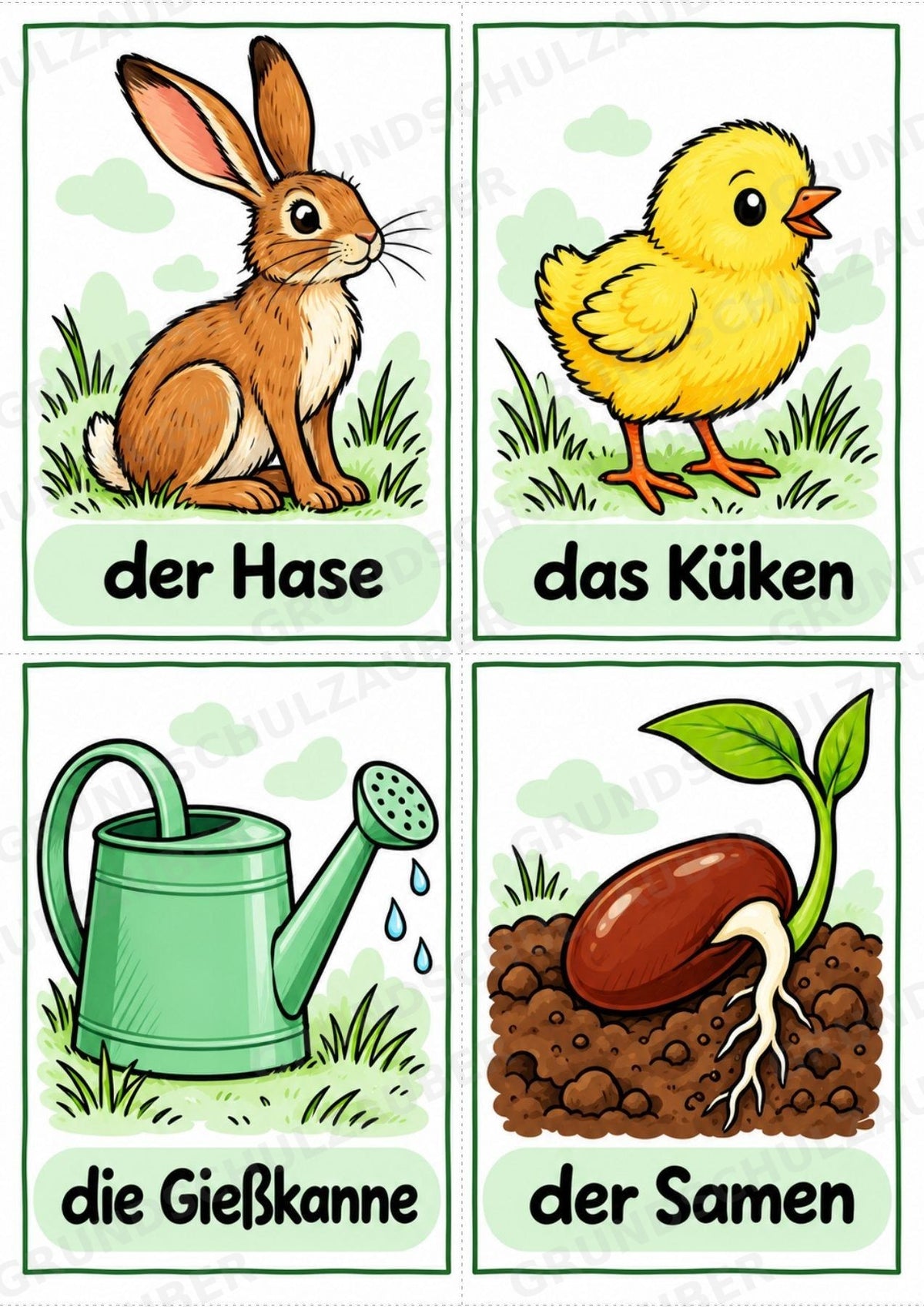 Frühling – 10 Poster & 20 Bildkarten | DIN A4 und A6 | Wortschatz, Sprachförderung, DaZ, Kita & Grundschule – Materialseite 16