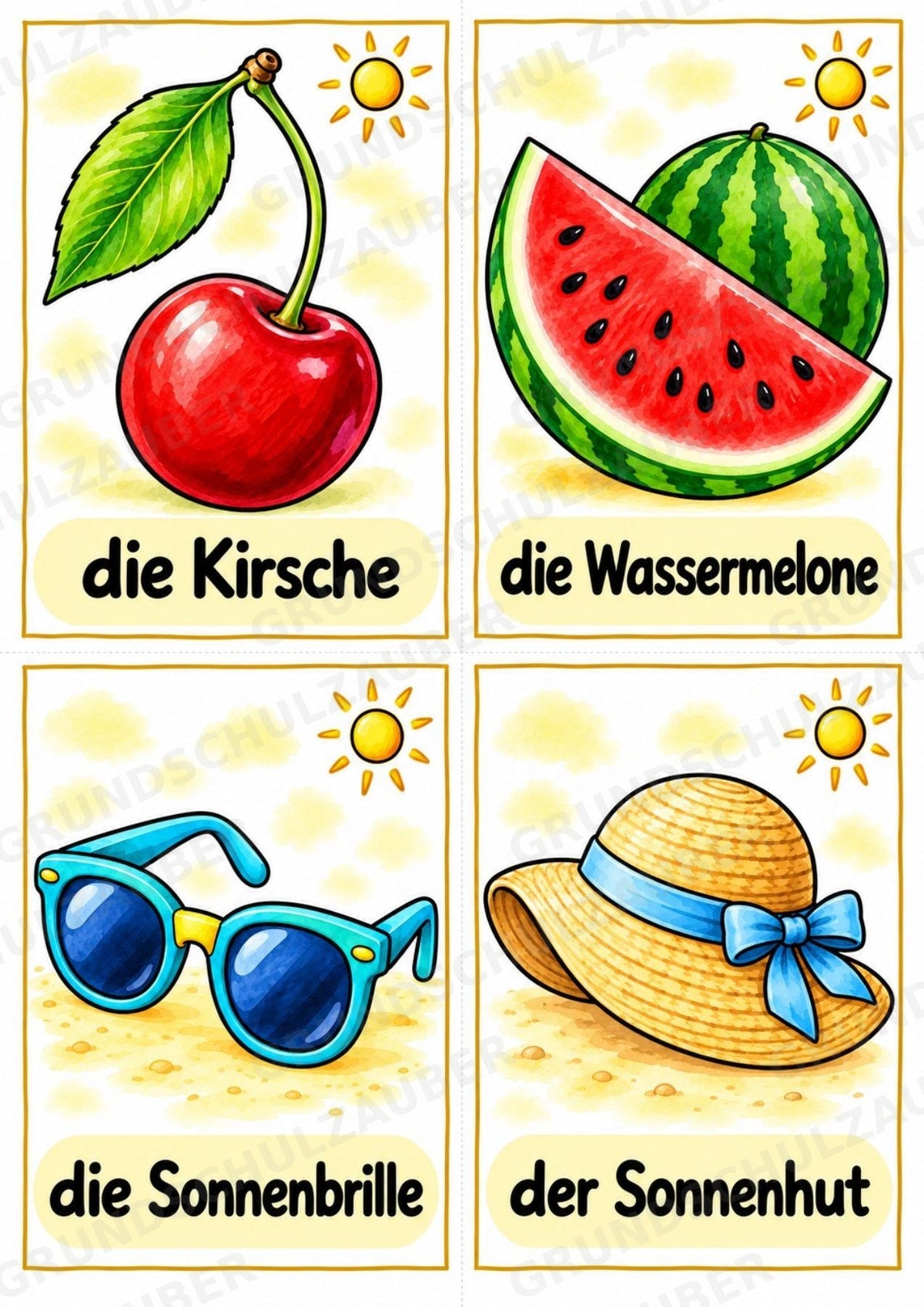 Sommer in der Grundschule | 10 Poster & 20 Bildkarten für Wortschatzarbeit, DaZ und Sprachförderung – Materialseite 13