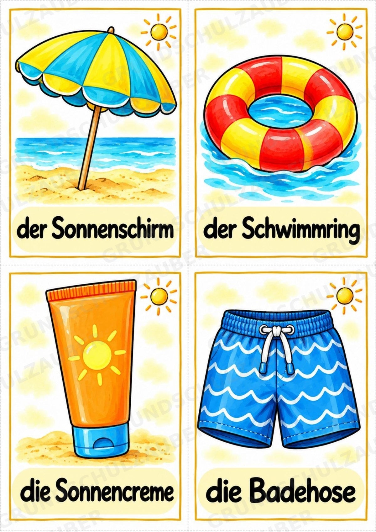 Sommer in der Grundschule | 10 Poster & 20 Bildkarten für Wortschatzarbeit, DaZ und Sprachförderung – Materialseite 15