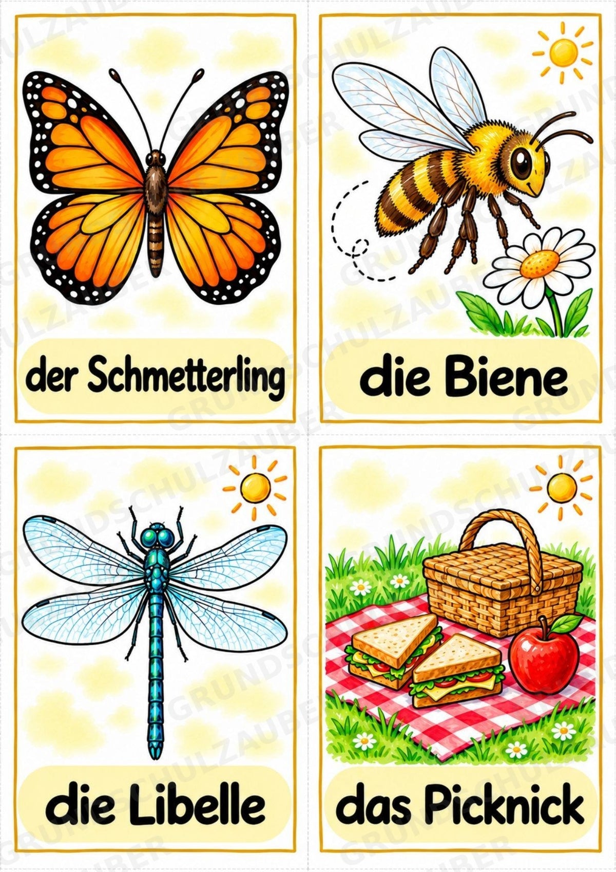 Sommer in der Grundschule | 10 Poster & 20 Bildkarten für Wortschatzarbeit, DaZ und Sprachförderung – Materialseite 16