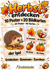 Herbst in der Grundschule | 10 Poster & 20 Bildkarten für Wortschatzarbeit, DaZ und Sprachförderung – Cover