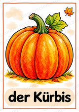 Herbst in der Grundschule | 10 Poster & 20 Bildkarten für Wortschatzarbeit, DaZ und Sprachförderung – Materialseite 5