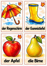 Herbst in der Grundschule | 10 Poster & 20 Bildkarten für Wortschatzarbeit, DaZ und Sprachförderung – Materialseite 14