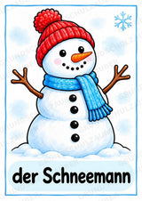 Winter in der Grundschule | 10 Poster & 20 Bildkarten für Wortschatzarbeit, DaZ und Sprachförderung – Materialseite 3