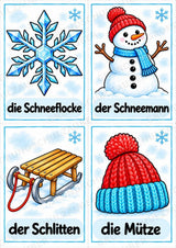 Winter in der Grundschule | 10 Poster & 20 Bildkarten für Wortschatzarbeit, DaZ und Sprachförderung – Materialseite 12