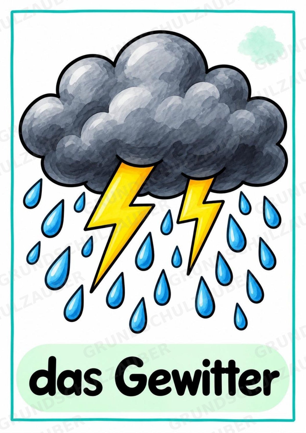 Wetter in der Grundschule | 10 Poster & 20 Bildkarten für Sachunterricht, DaZ und Sprachförderung – Materialseite 8