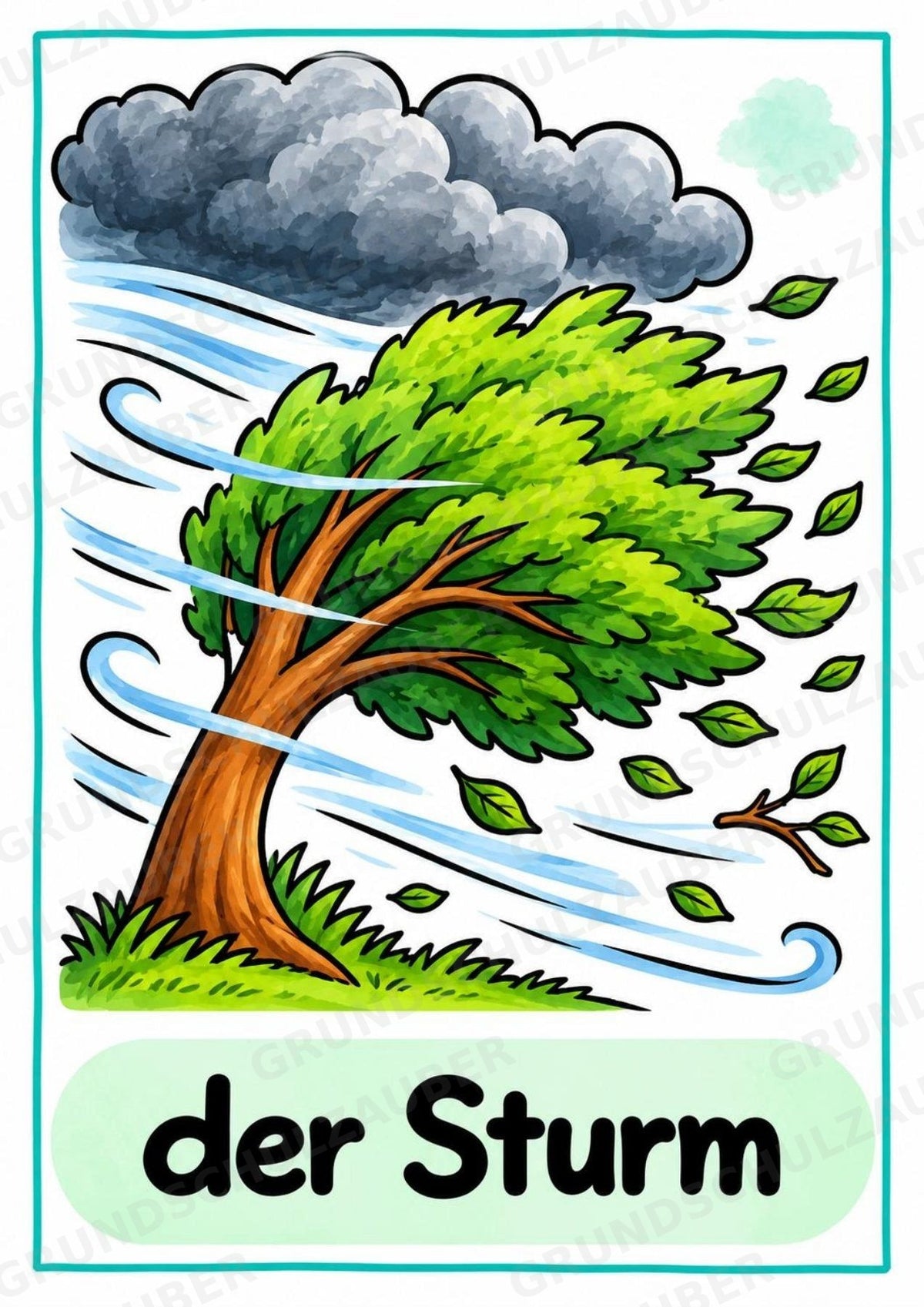 Wetter in der Grundschule | 10 Poster & 20 Bildkarten für Sachunterricht, DaZ und Sprachförderung – Materialseite 11