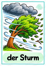 Wetter in der Grundschule | 10 Poster & 20 Bildkarten für Sachunterricht, DaZ und Sprachförderung – Materialseite 11