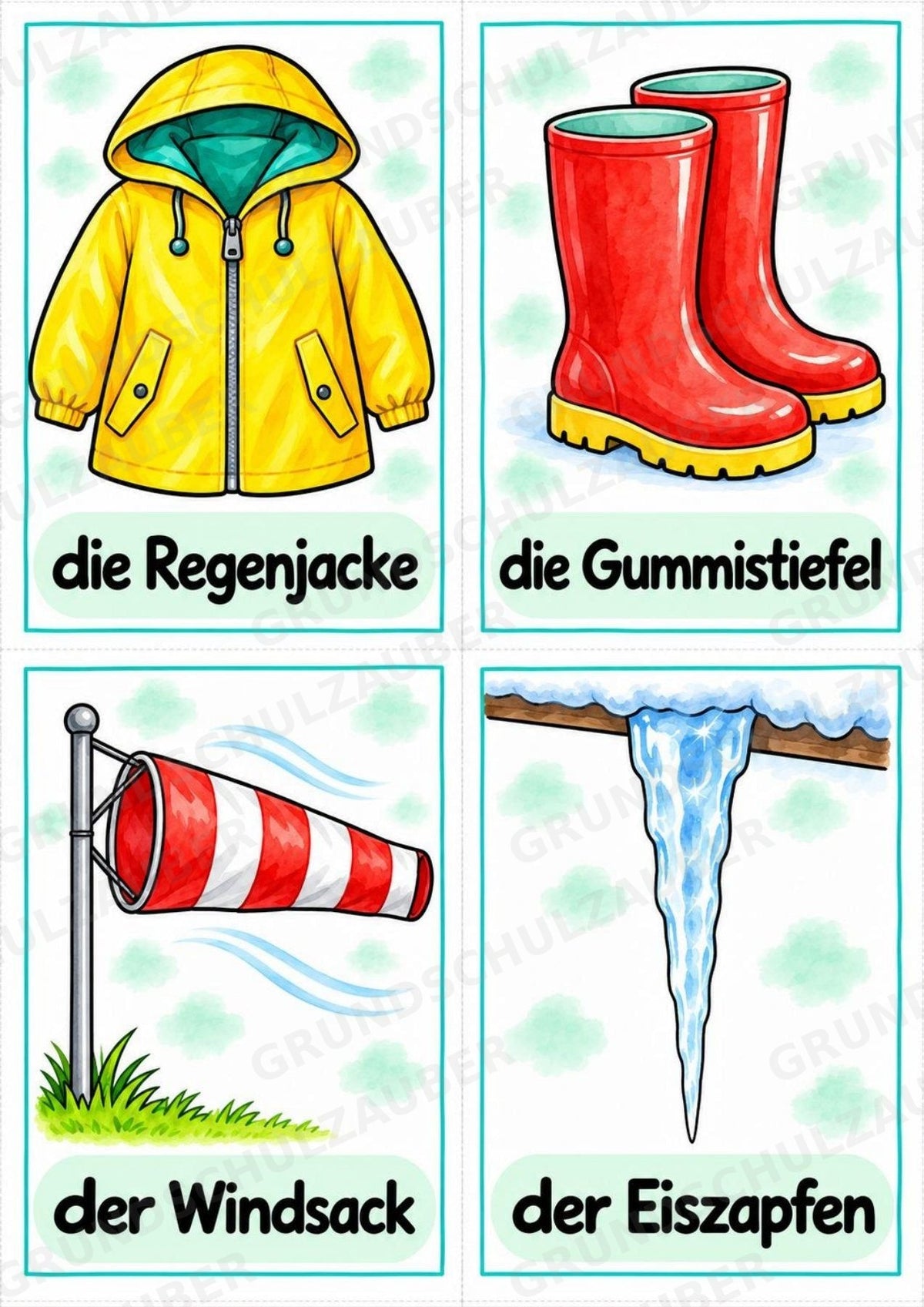 Wetter in der Grundschule | 10 Poster & 20 Bildkarten für Sachunterricht, DaZ und Sprachförderung – Materialseite 16