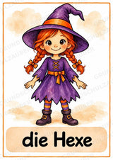 Halloween Bildkarten & Poster für die Grundschule | 10 A4-Poster + 20 A6-Karten für Wortschatz, Sprachförderung & DaZ – Materialseite 5