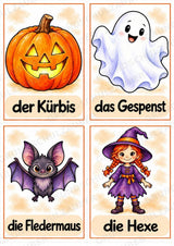 Halloween Bildkarten & Poster für die Grundschule | 10 A4-Poster + 20 A6-Karten für Wortschatz, Sprachförderung & DaZ – Materialseite 12