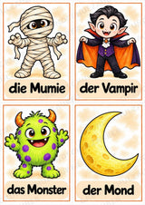 Halloween Bildkarten & Poster für die Grundschule | 10 A4-Poster + 20 A6-Karten für Wortschatz, Sprachförderung & DaZ – Materialseite 15
