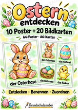 Ostern: 10 Poster & 20 Bildkarten für die Grundschule | Wortschatz mit Artikeln, Sprachförderung & DaZ – Cover