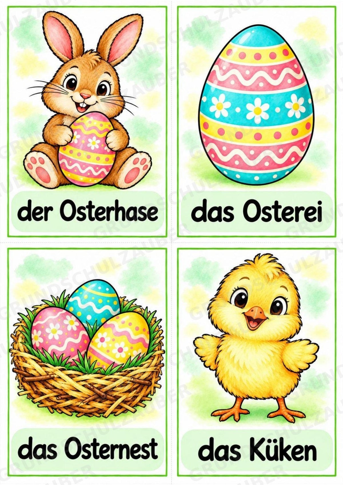 Ostern: 10 Poster & 20 Bildkarten für die Grundschule | Wortschatz mit Artikeln, Sprachförderung & DaZ – Materialseite 12