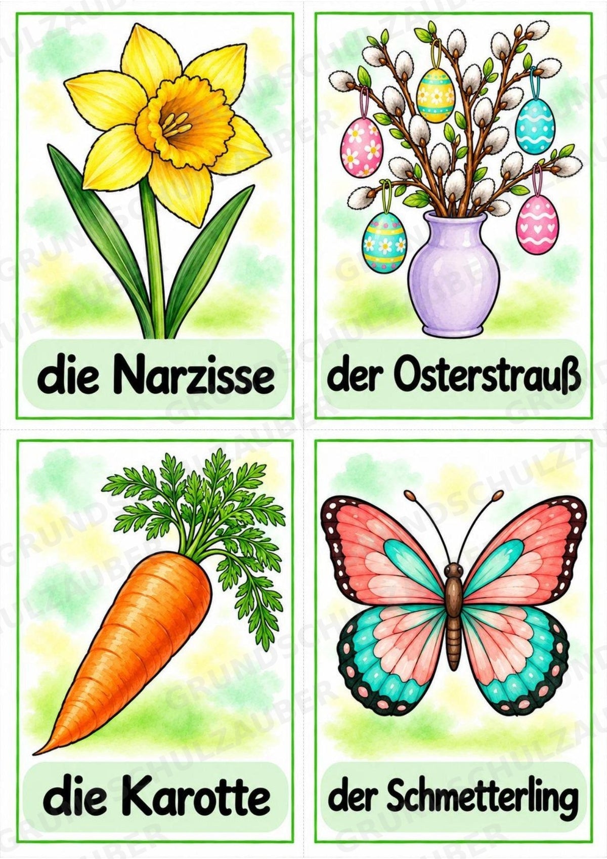 Ostern: 10 Poster & 20 Bildkarten für die Grundschule | Wortschatz mit Artikeln, Sprachförderung & DaZ – Materialseite 14