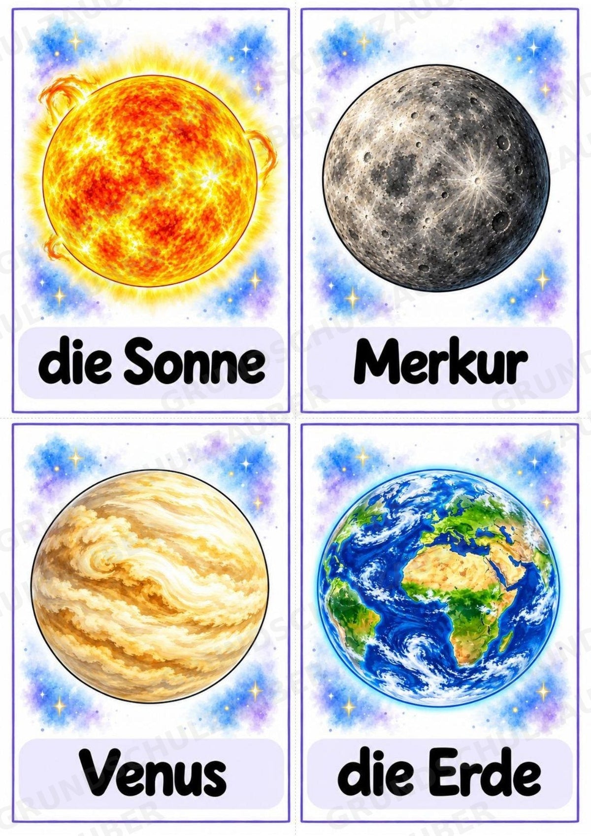 Universum & Weltraum: 30 Poster A4 + 40 Bildkarten A6 | Planeten, Sterne & Raumfahrt | Sachunterricht Grundschule & DaZ – Materialseite 32