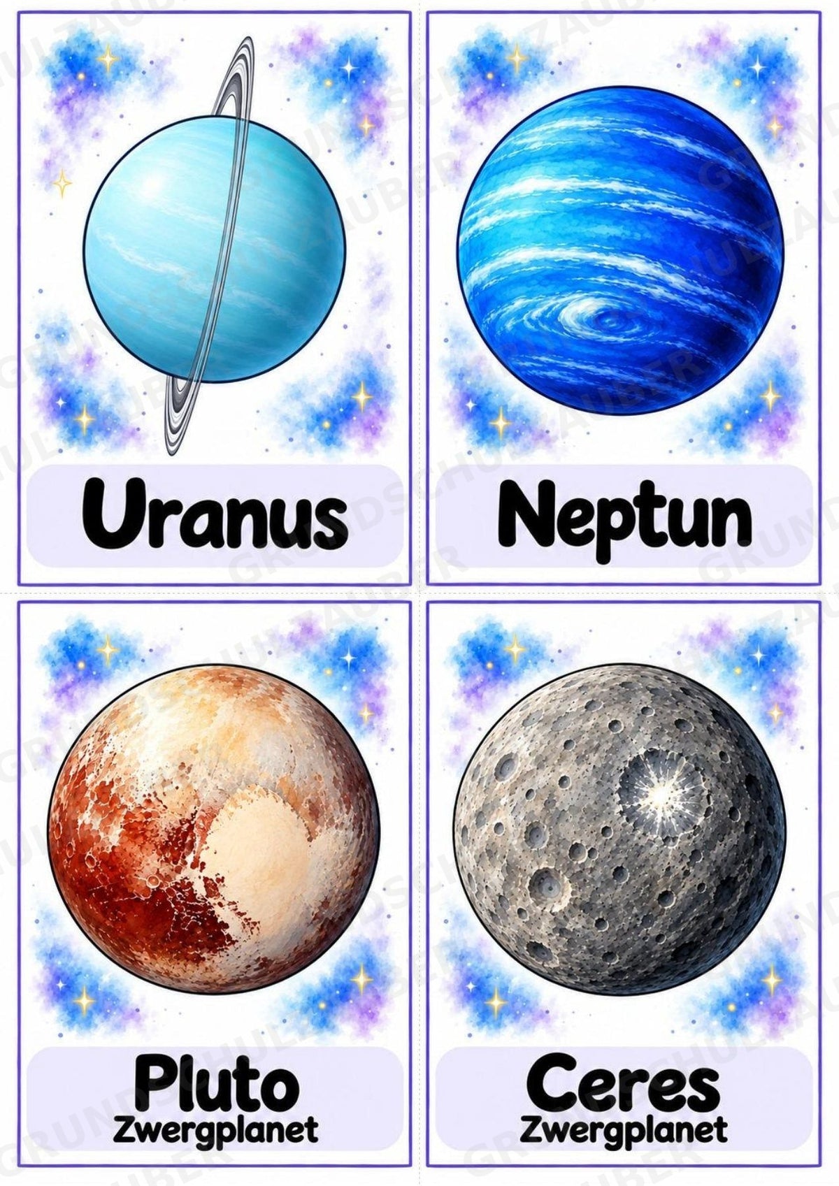 Universum & Weltraum: 30 Poster A4 + 40 Bildkarten A6 | Planeten, Sterne & Raumfahrt | Sachunterricht Grundschule & DaZ – Materialseite 34