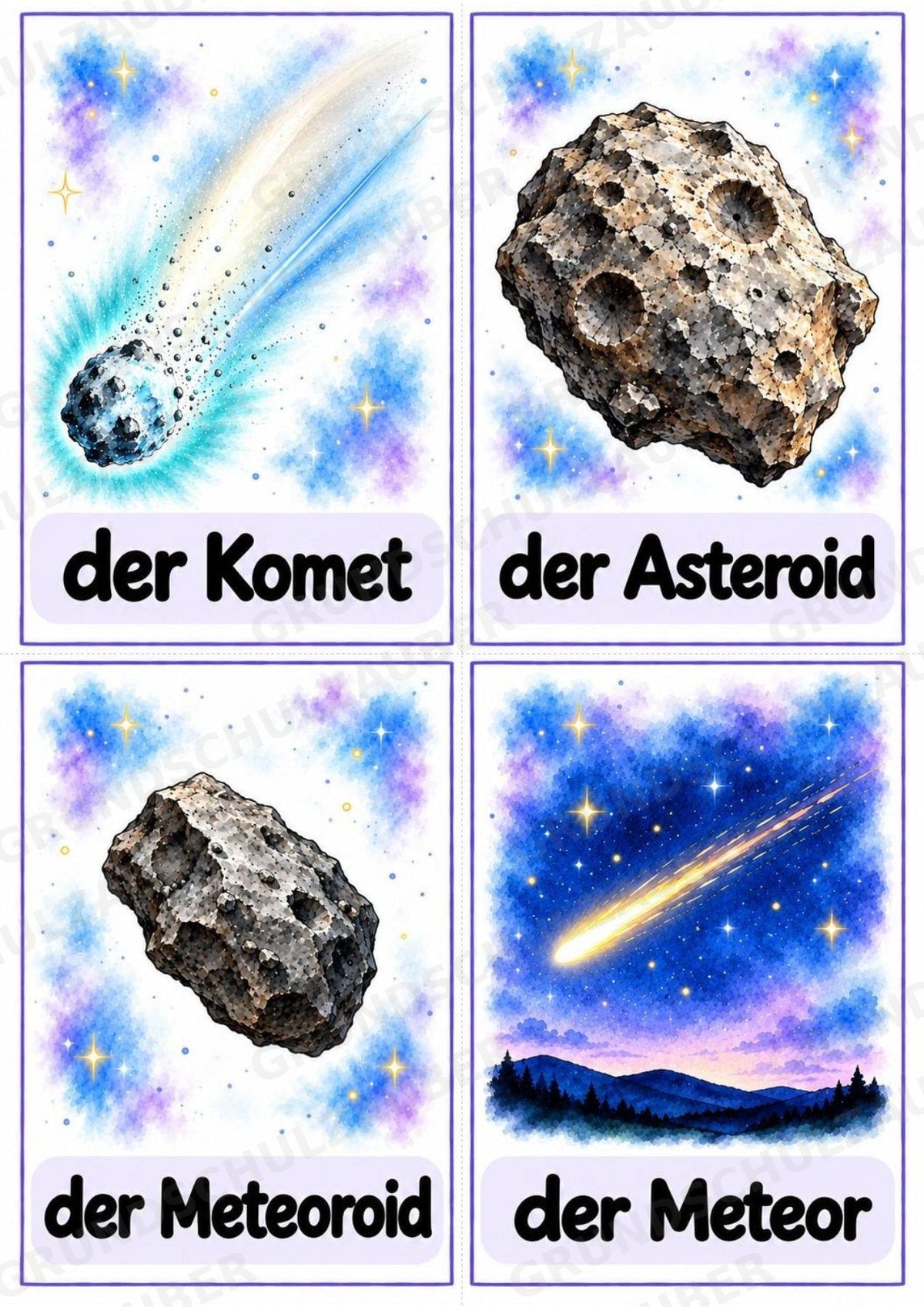 Universum & Weltraum: 30 Poster A4 + 40 Bildkarten A6 | Planeten, Sterne & Raumfahrt | Sachunterricht Grundschule & DaZ – Materialseite 35