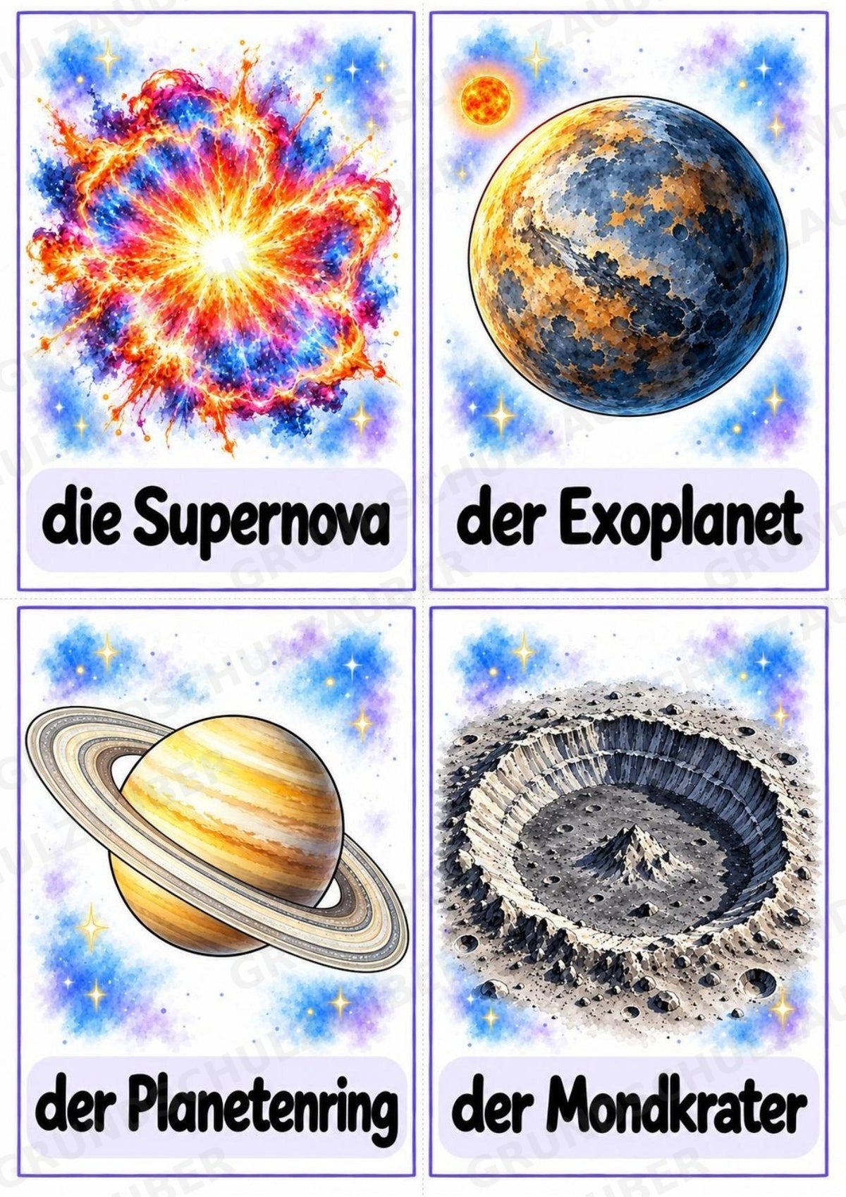 Universum & Weltraum: 30 Poster A4 + 40 Bildkarten A6 | Planeten, Sterne & Raumfahrt | Sachunterricht Grundschule & DaZ – Materialseite 38