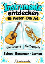 Musikinstrumente – 15 Poster DIN A4 | Musikunterricht Grundschule & Instrumentenkunde | PDF – Cover