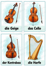 Musikinstrumente – 32 Bildkarten DIN A6 | Musikunterricht Grundschule & Wortschatz | PDF – Materialseite 4