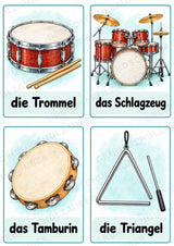 Musikinstrumente – 32 Bildkarten DIN A6 | Musikunterricht Grundschule & Wortschatz | PDF – Materialseite 8