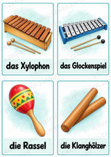 Musikinstrumente – 32 Bildkarten DIN A6 | Musikunterricht Grundschule & Wortschatz | PDF – Materialseite 9
