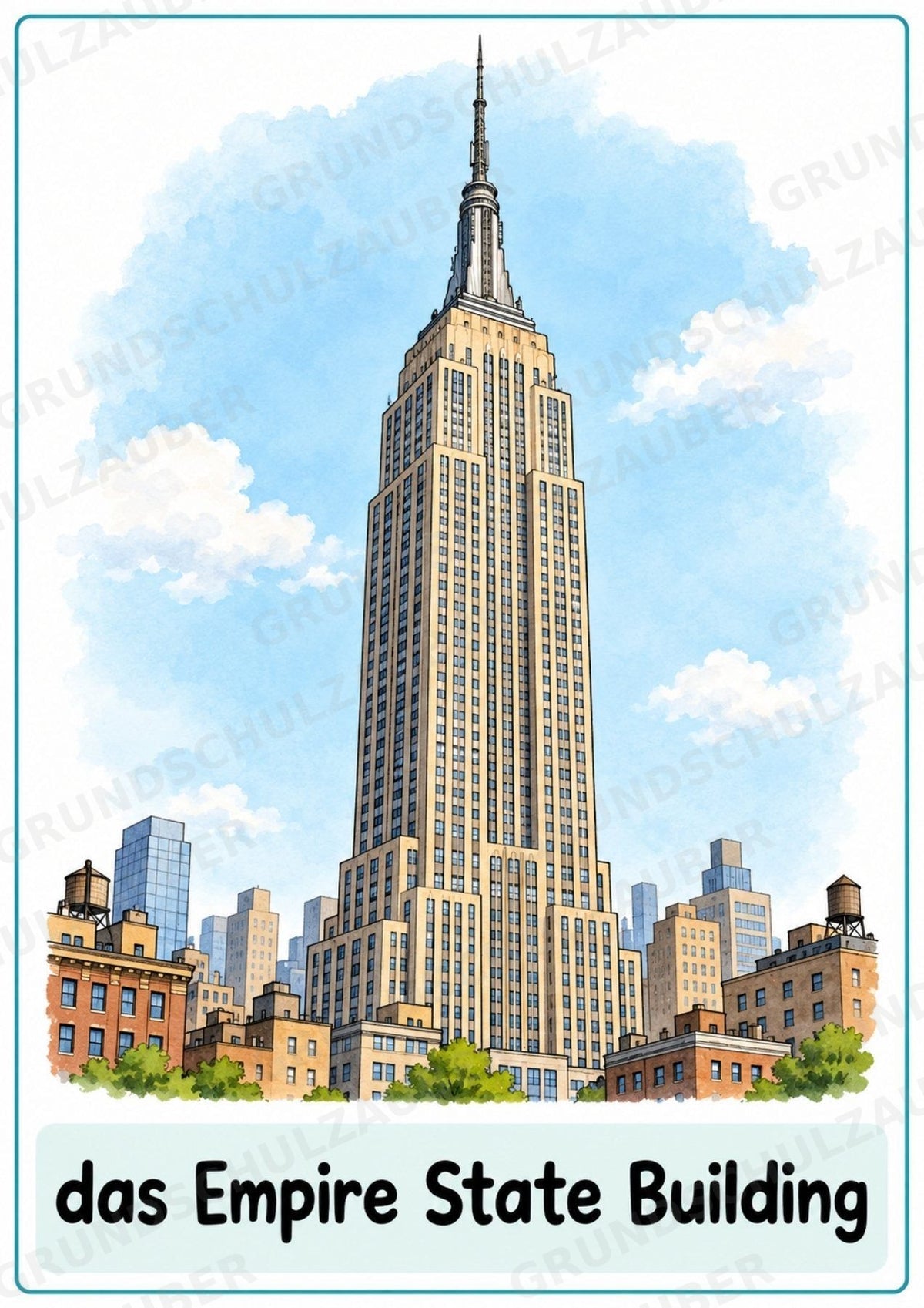 New York Poster auf Deutsch – 10 Lernposter DIN A4 | Grundschule, Sehenswürdigkeiten & Wortschatz – Materialseite 4