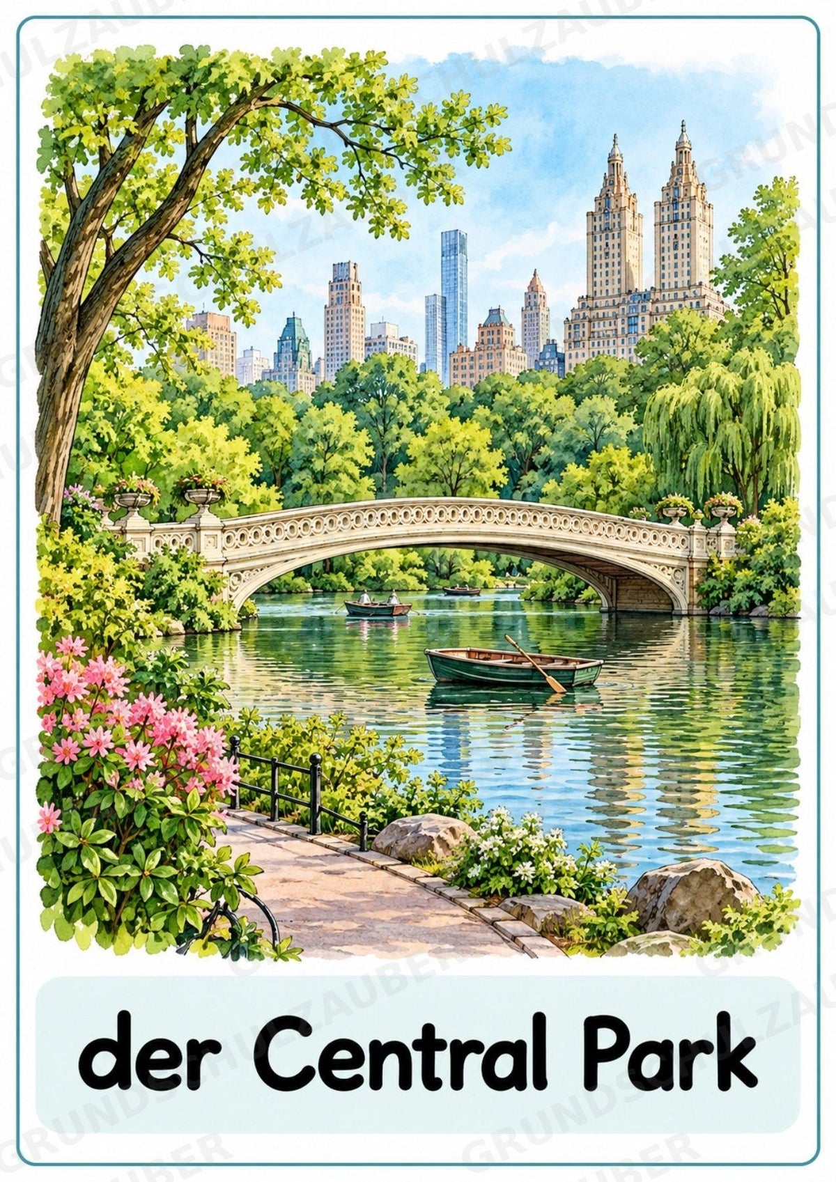 New York Poster auf Deutsch – 10 Lernposter DIN A4 | Grundschule, Sehenswürdigkeiten & Wortschatz – Materialseite 5