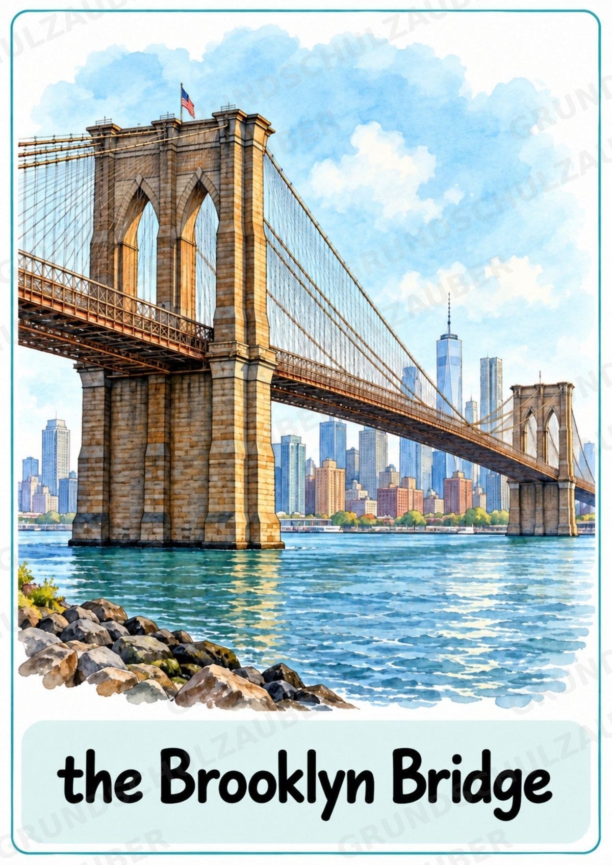 New York Poster auf Englisch – 10 Lernposter DIN A4 | Englisch Grundschule, USA & Landeskunde – Materialseite 3