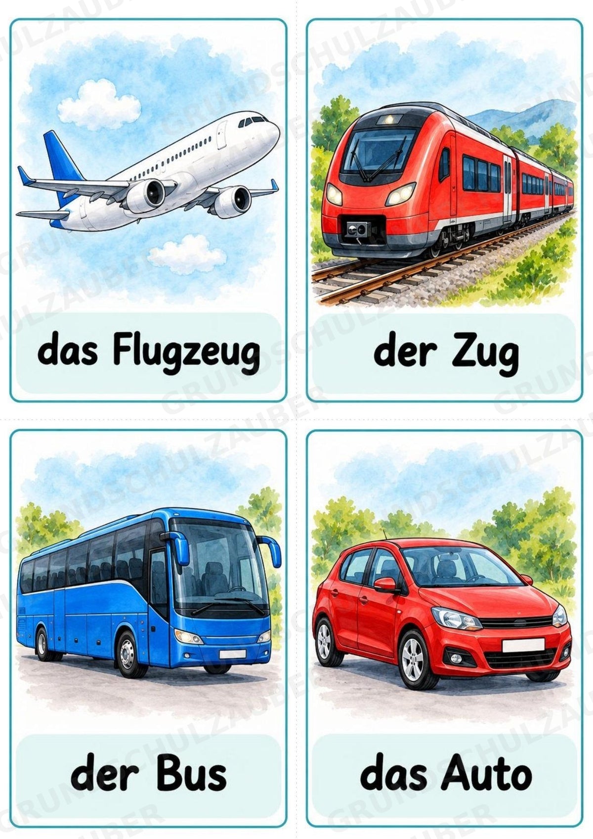 Urlaub & Reisen: 32 Bildkarten Deutsch mit Artikeln | Wortschatz, DaZ & Sprachförderung in der Grundschule – Materialseite 3