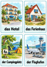 Urlaub & Reisen: 32 Bildkarten Deutsch mit Artikeln | Wortschatz, DaZ & Sprachförderung in der Grundschule – Materialseite 5